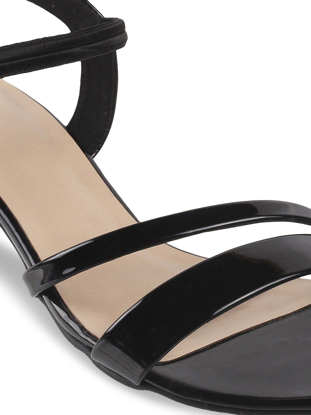 Metro Black Open-Toe Kitten Heels Sandals