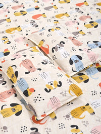 Myntra Elegant Homes Watak Kartun Berwarna Krim 300 TC Cadar Katil King dengan 2 Sarung Bantal