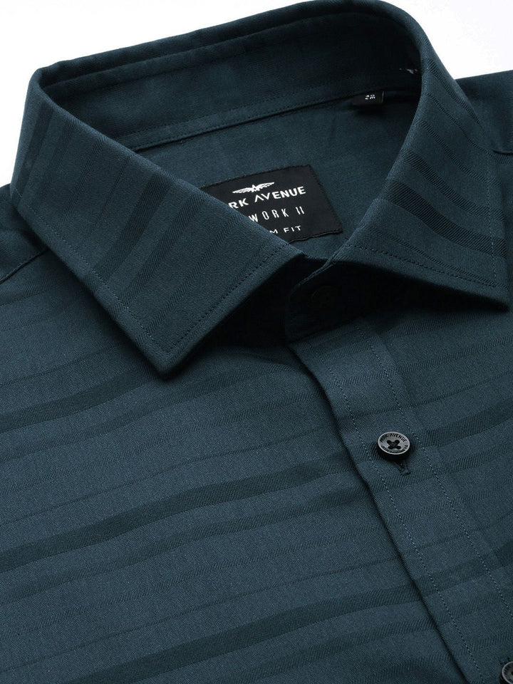 Park Avenue Slim Fit Horizontal Stripes Pure Cotton Formal Shirt