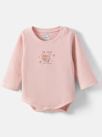 Nauti Nati Infants Girls Printed Pure Cotton Bodysuit With Joggers & Cap