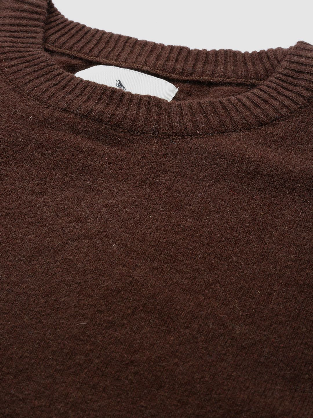 Mr Bowerbird Men Coffee Brown Side Ribbed Woollen Jumper