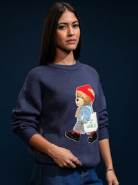 Espyr oleh Tokyo Talkies Wanita Dihiasi Sweater Leher Bulat