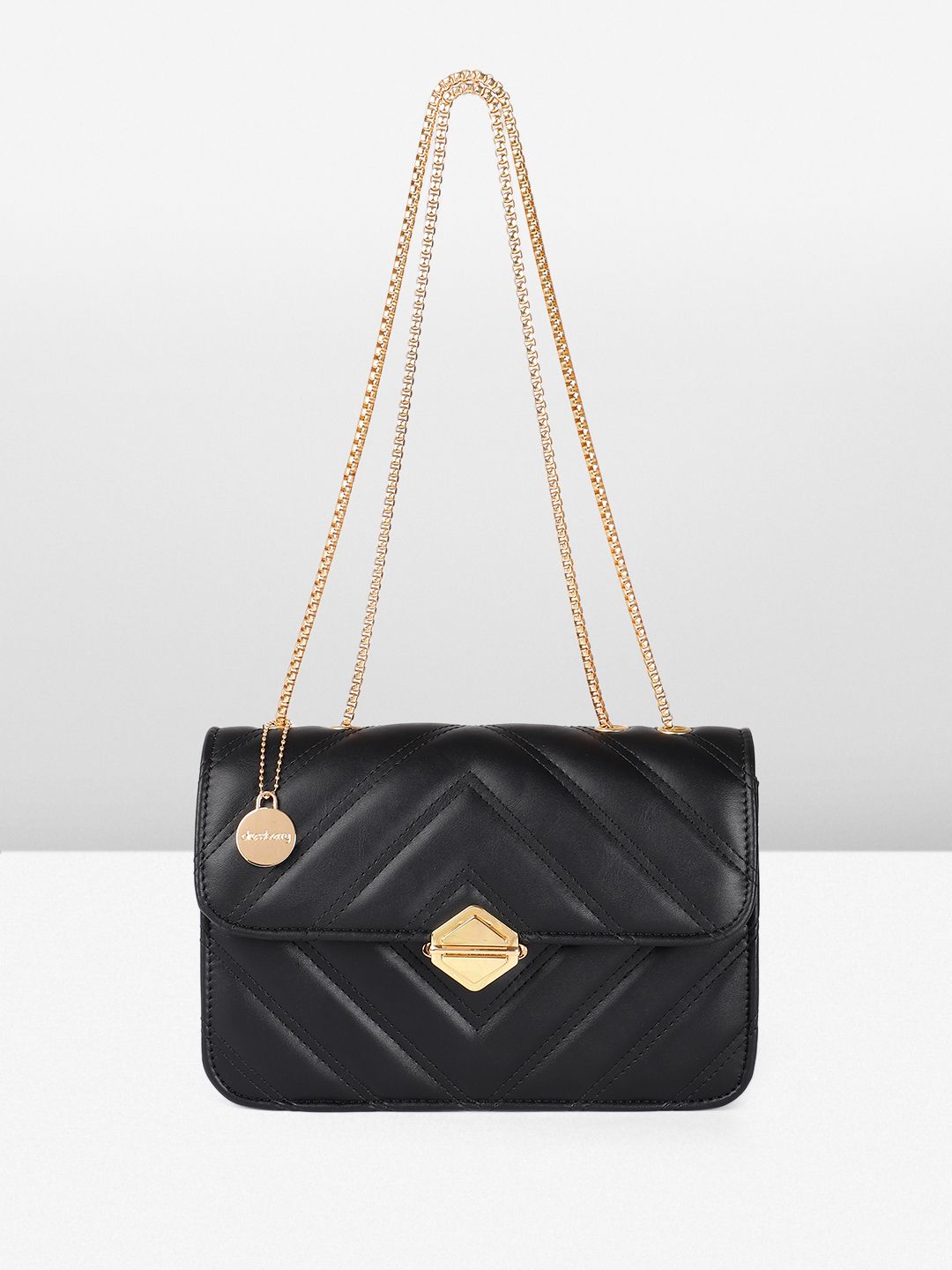 DressBerry Quilted Structured Shoulder Bag