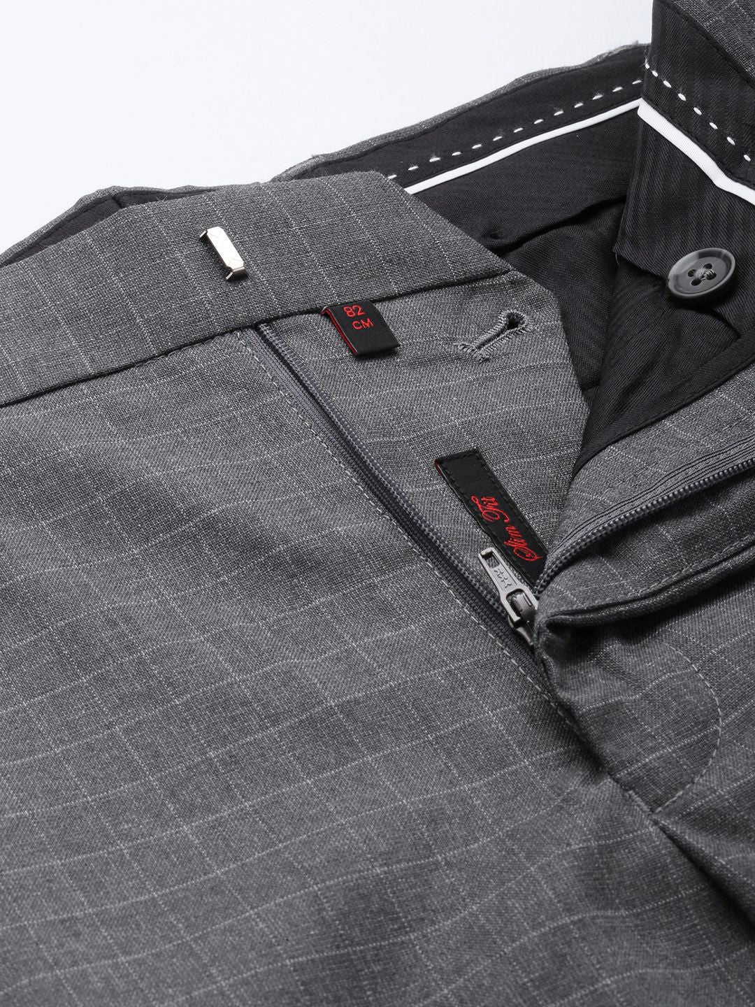 Raymond Men Checked Slim Fit Trousers