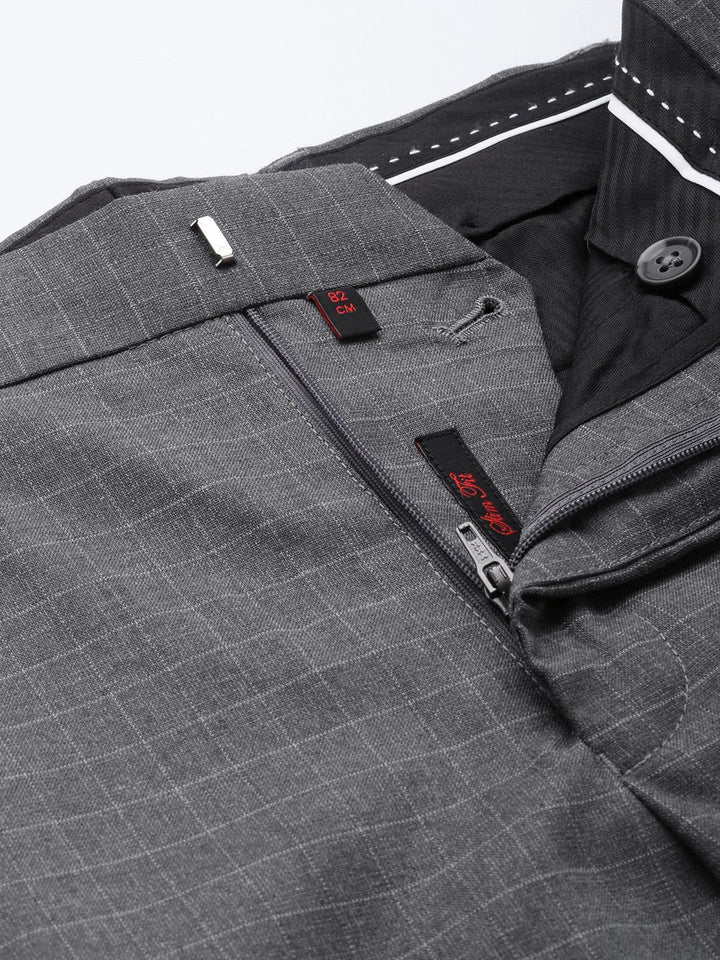 Raymond Men Checked Slim Fit Trousers