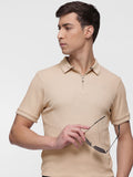 French Connection Self-Design Textured Polo Collar T-shirt