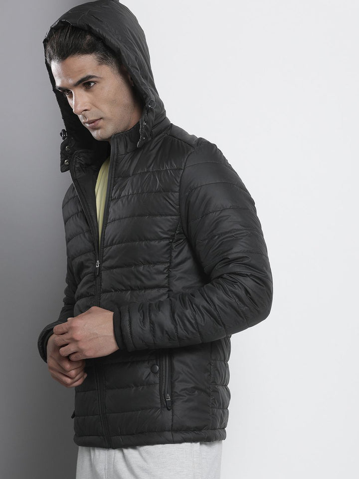 The Indian Garage Co Men Zip-Front Puffer Jacket with Detachable Hood
