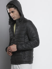 The Indian Garage Co Men Zip-Front Puffer Jacket with Detachable Hood