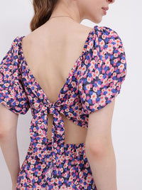 DressBerry Ravishing Beauty Floral Printed Tie Up Cut Out Playsuit