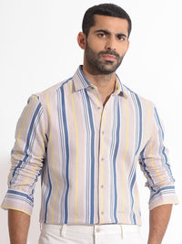 RARE RABBIT Men Purit Striped Slim Fit Classic Shirt
