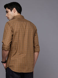 Raymond Pure Cotton Slim Fit Checked Casual Shirt