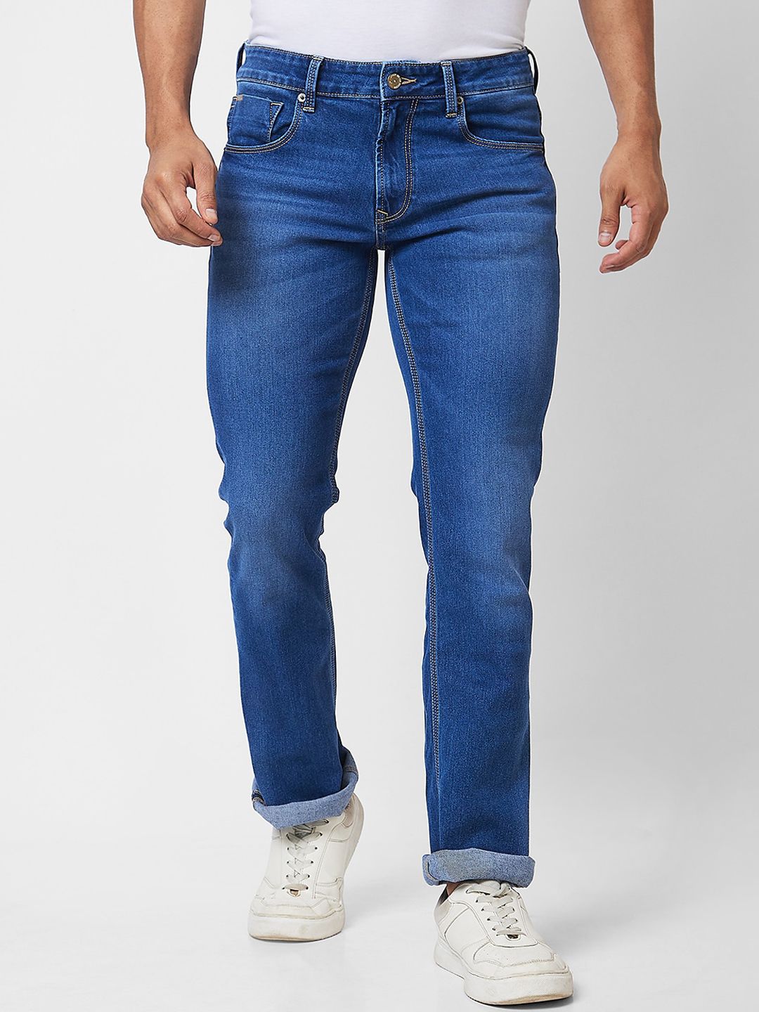 SPYKAR Men Mid-Rise Bootcut Light Fade Stretchable Jeans