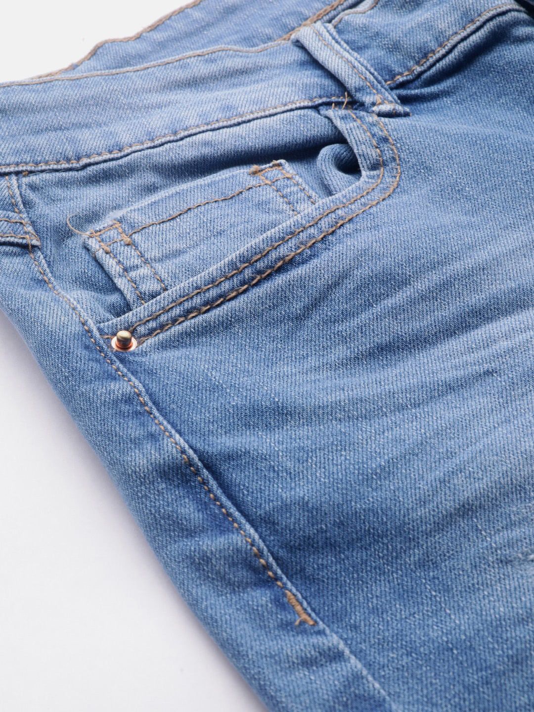 STREET 9 Women Blue Skinny Fit Mid-Rise Mildly Distressed Stretchable Jeans