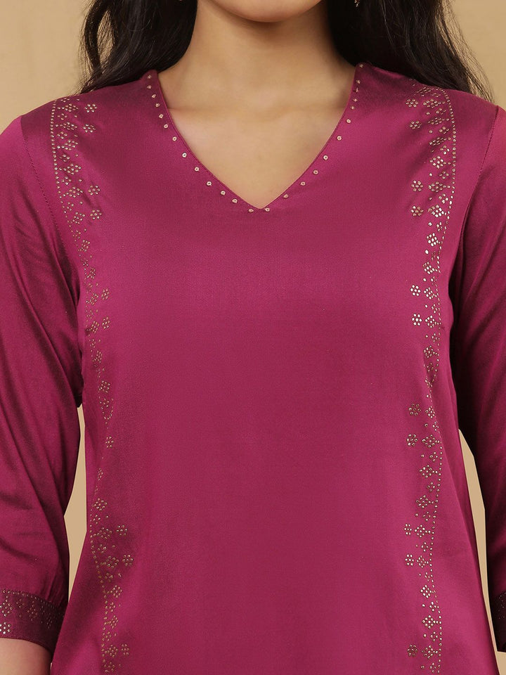 W Geometric Printed Regular Beads and Stones Kurta with Skirt