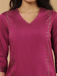 W Geometric Printed Regular Beads and Stones Kurta with Skirt