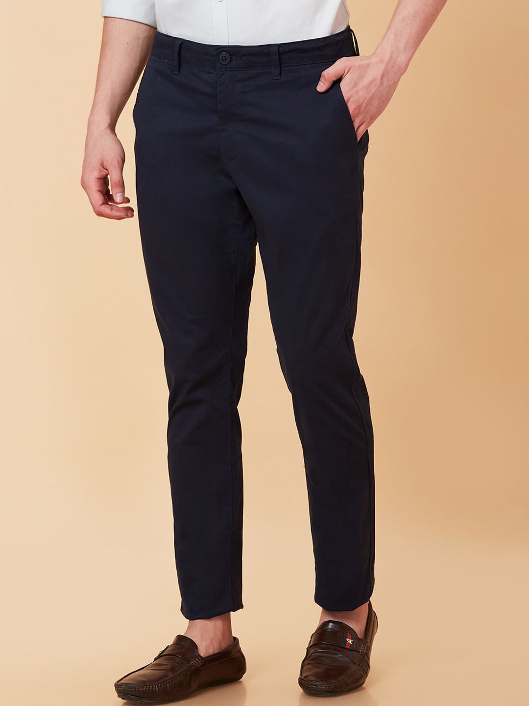 Being Human Men Mid Rise Easy Wash Cotton Chino Trousers