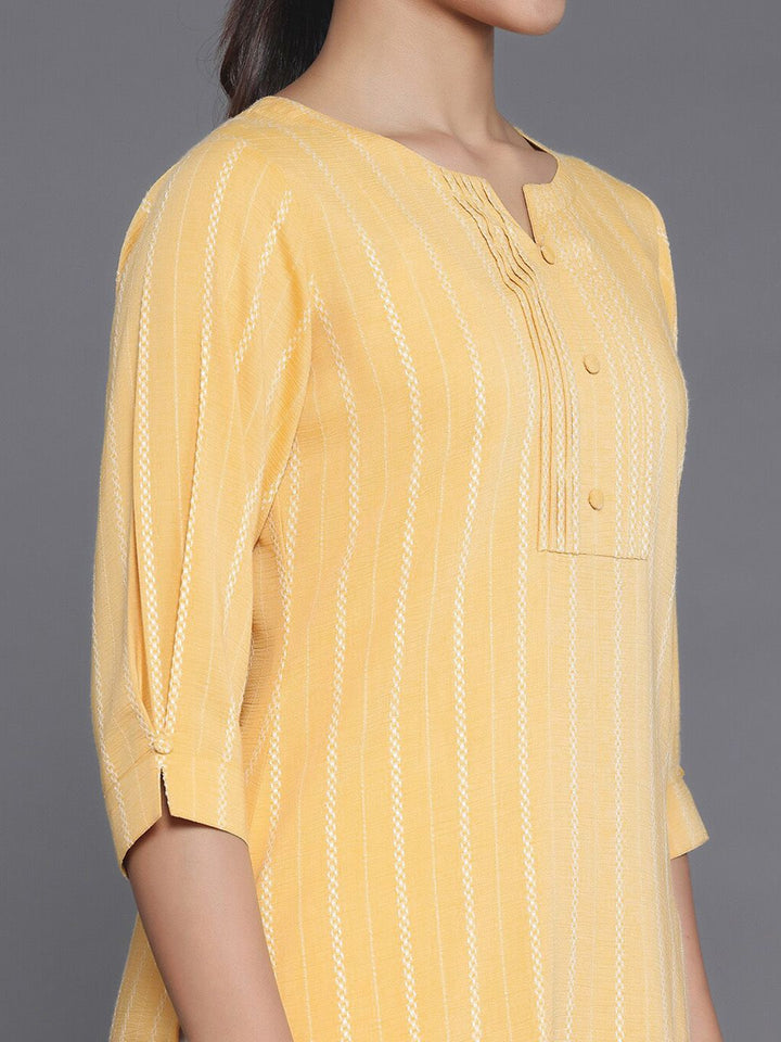 Libas Woven Design Roll-Up Sleeves Kurti