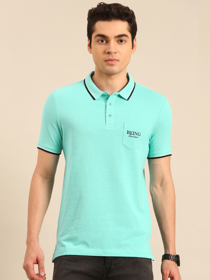 Being Human Polo Collar Pure Cotton T-shirt with Pocket