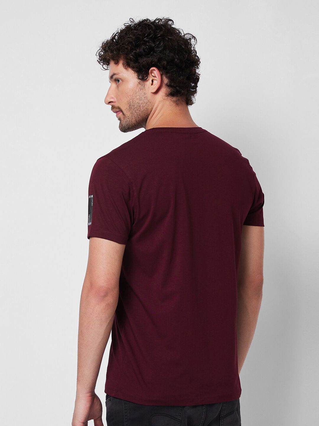 SPYKAR V-Neck Short Sleeves Cotton Slim Fit T-shirt