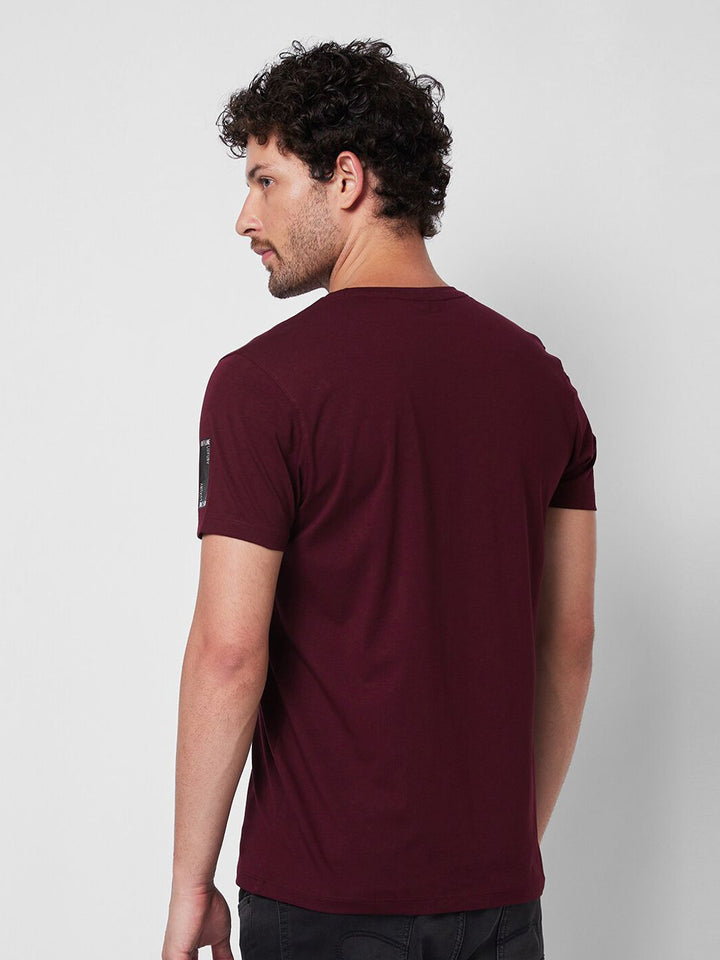 SPYKAR V-Neck Short Sleeves Cotton Slim Fit T-shirt