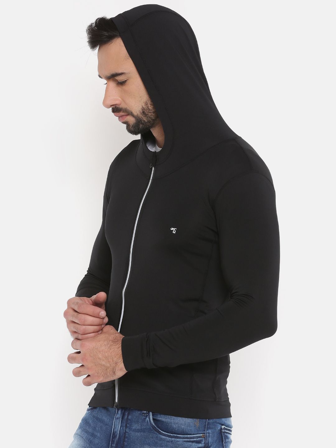 The Indian Garage Co Men Black Solid Sporty Jacket
