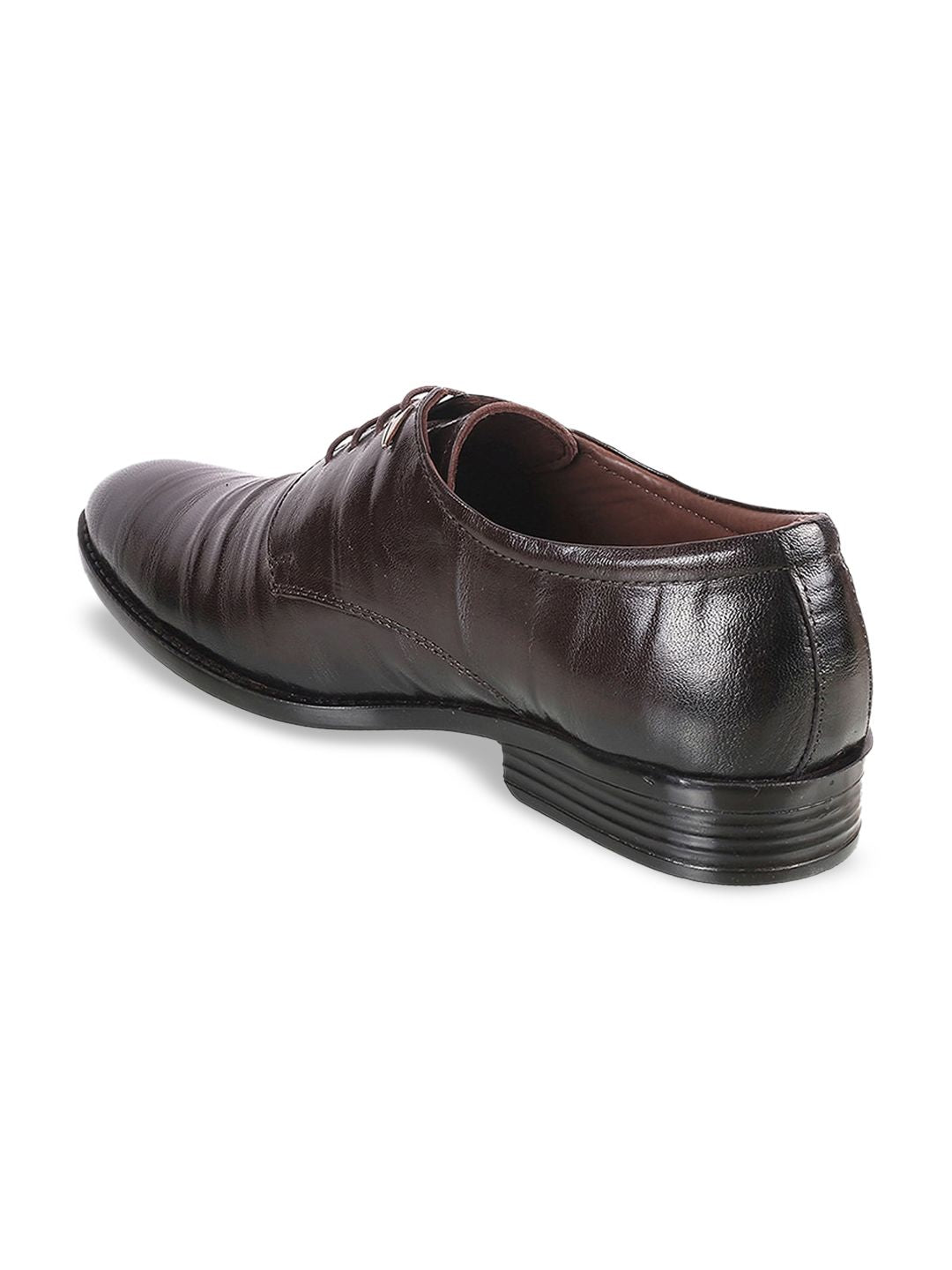 Metro Men Brown Solid Formal Derbys