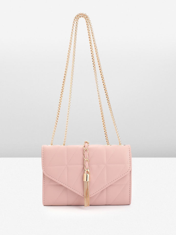 DressBerry Structured Quilted Sling Bag with Lock Detail