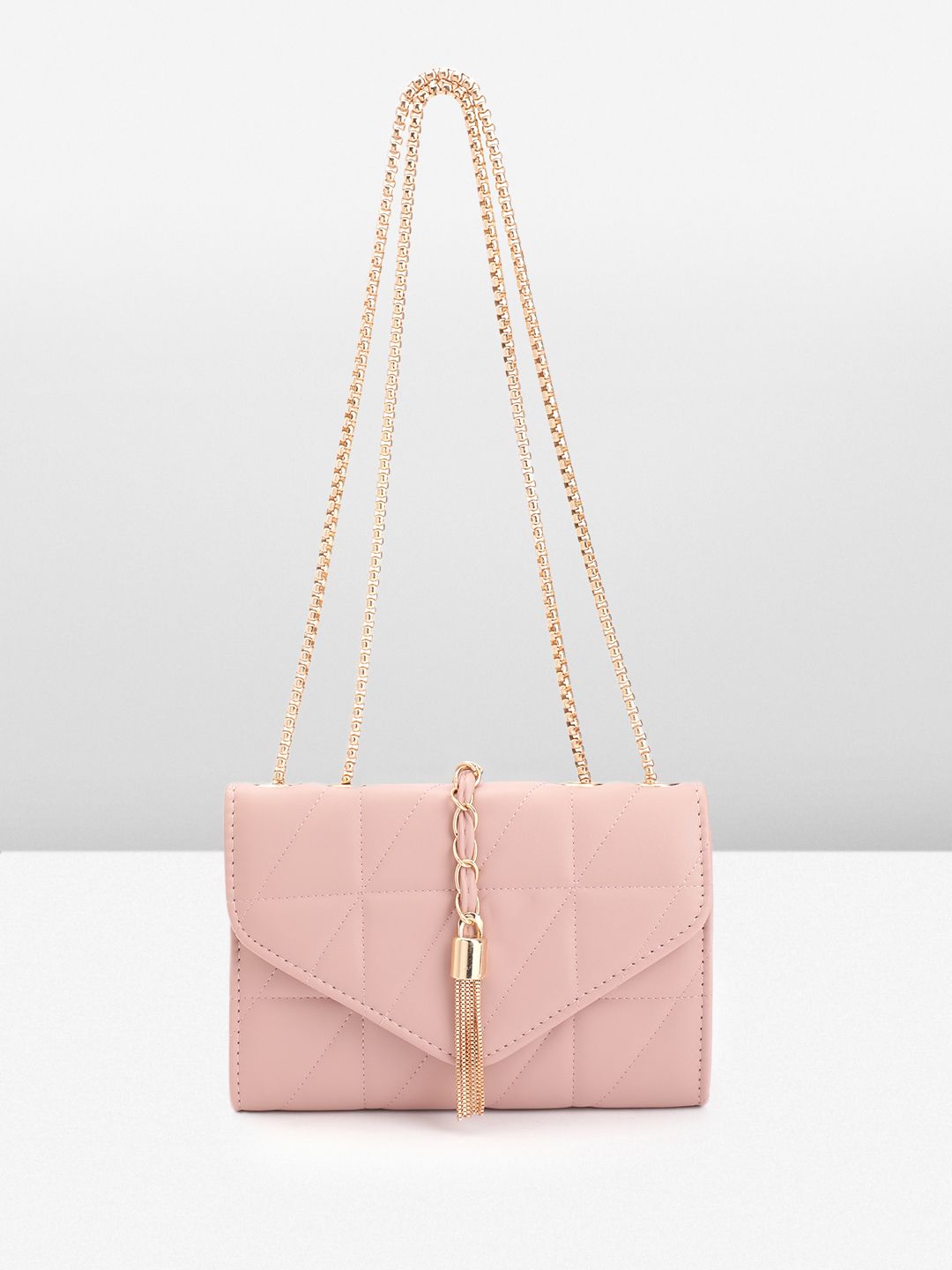 DressBerry Structured Quilted Sling Bag with Lock Detail