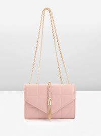 DressBerry Structured Quilted Sling Bag with Lock Detail