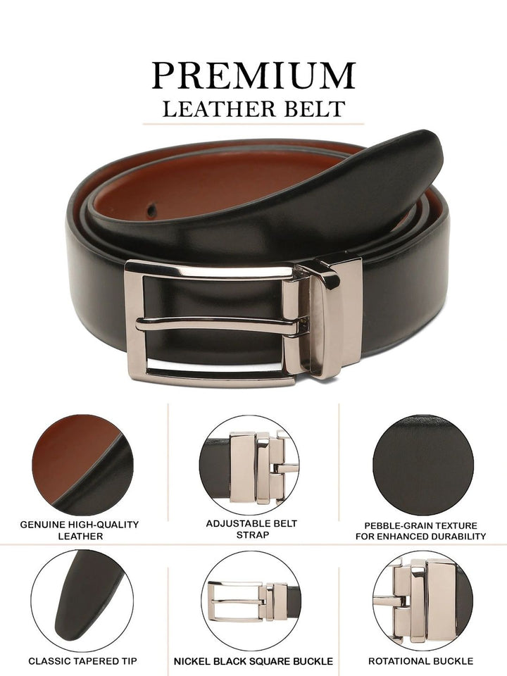 Teakwood Leathers Men Leather Reversible Formal Belt