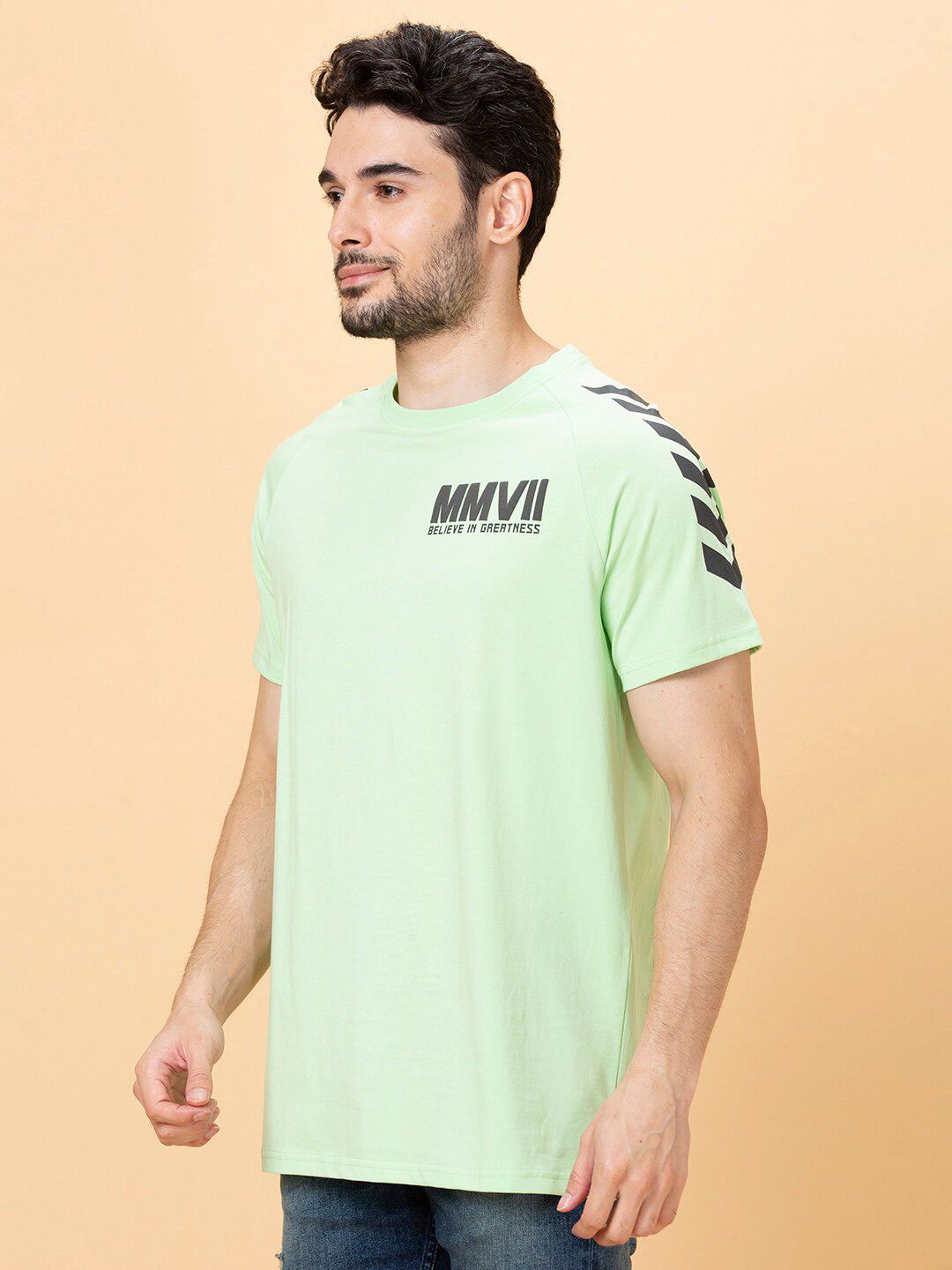 Being Human Typography Printed Round Neck Raglan Sleeves Pure Cotton T-shirt