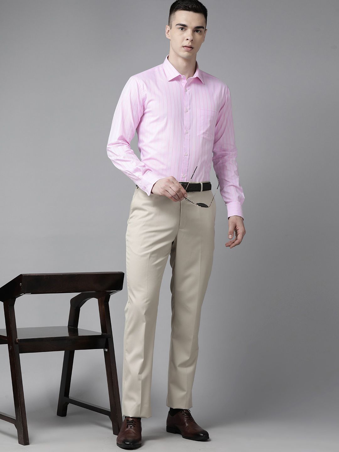 Park Avenue Men Pure Cotton Slim Fit Striped Formal Shirt