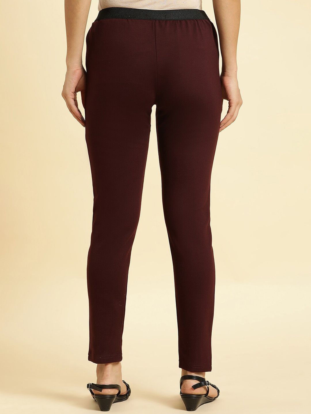 W Women Slim Fit Mid-Rise Plain Trousers