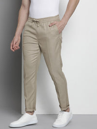 The Indian Garage Co Men Self Design Chinos Trousers