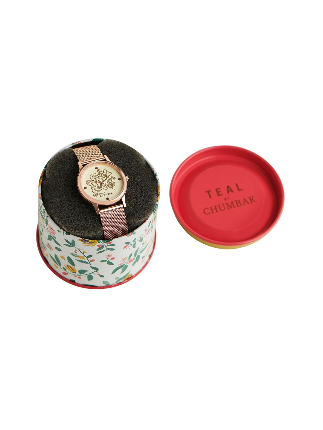 TEAL BY CHUMBAK Women White Brass Embellished Dial & Rose Gold-Plated Analogue Watch