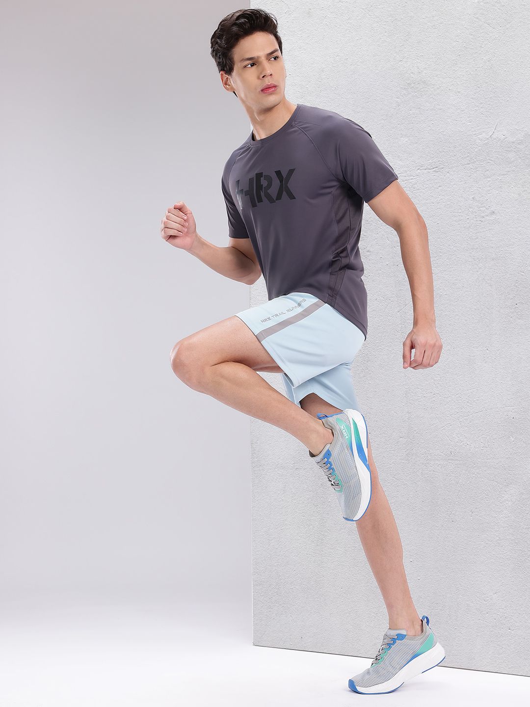 HRX by Hrithik Roshan Men Typography Rapid-Dry Running Shorts with Side Taping