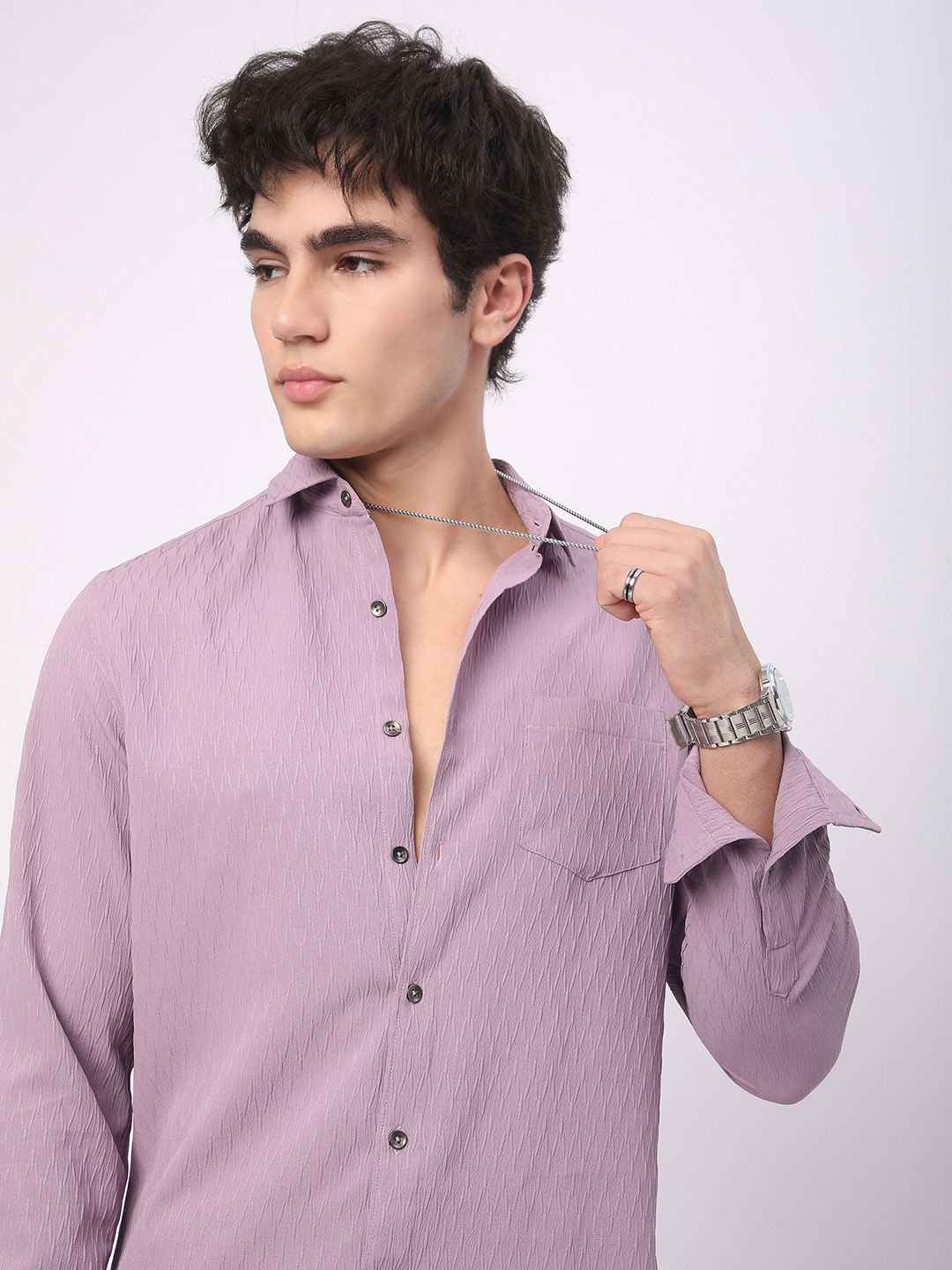 VASTRADO Men Classic Slim Fit Opaque Casual Shirt