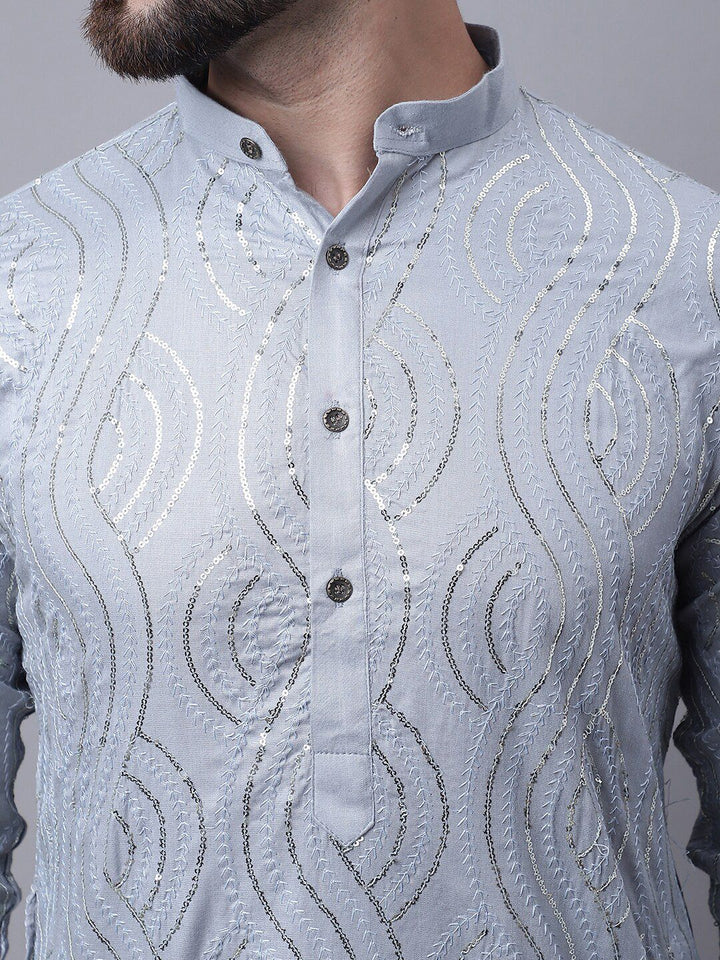 SOJANYA Lelaki Leheriya Sulam Kurta Kapas Tulen Dengan Churidar & Nehru Kurta