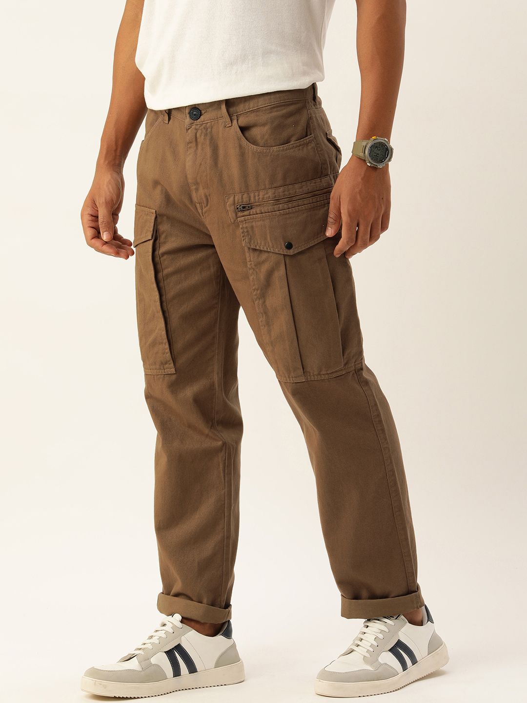Bene Kleed Men Pure Cotton Relaxed Fit Cotton Cargos Trousers