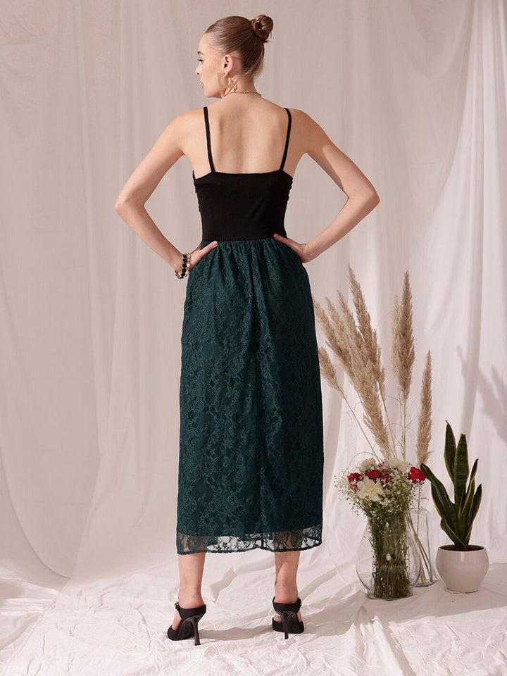 STREET 9 Shoulder Straps Lace Fit & Flare Dress
