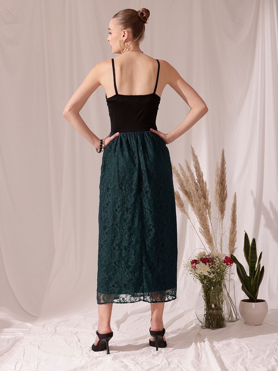 STREET 9 Shoulder Straps Lace Fit & Flare Dress