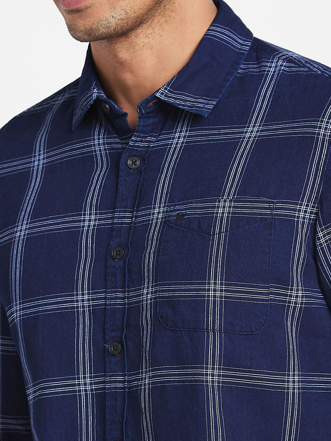Being Human Slim Fit Windowpane Checked Casual Shirt