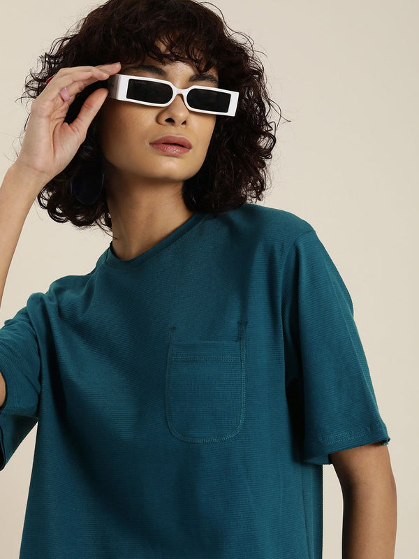 DILLINGER Womens Honeycomb Structure Oversized Tshirt