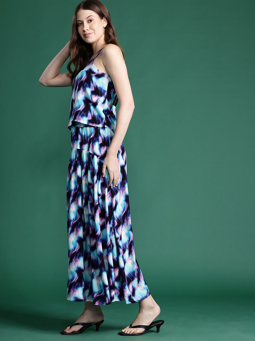 DressBerry Dyed Effect Top With Skirt