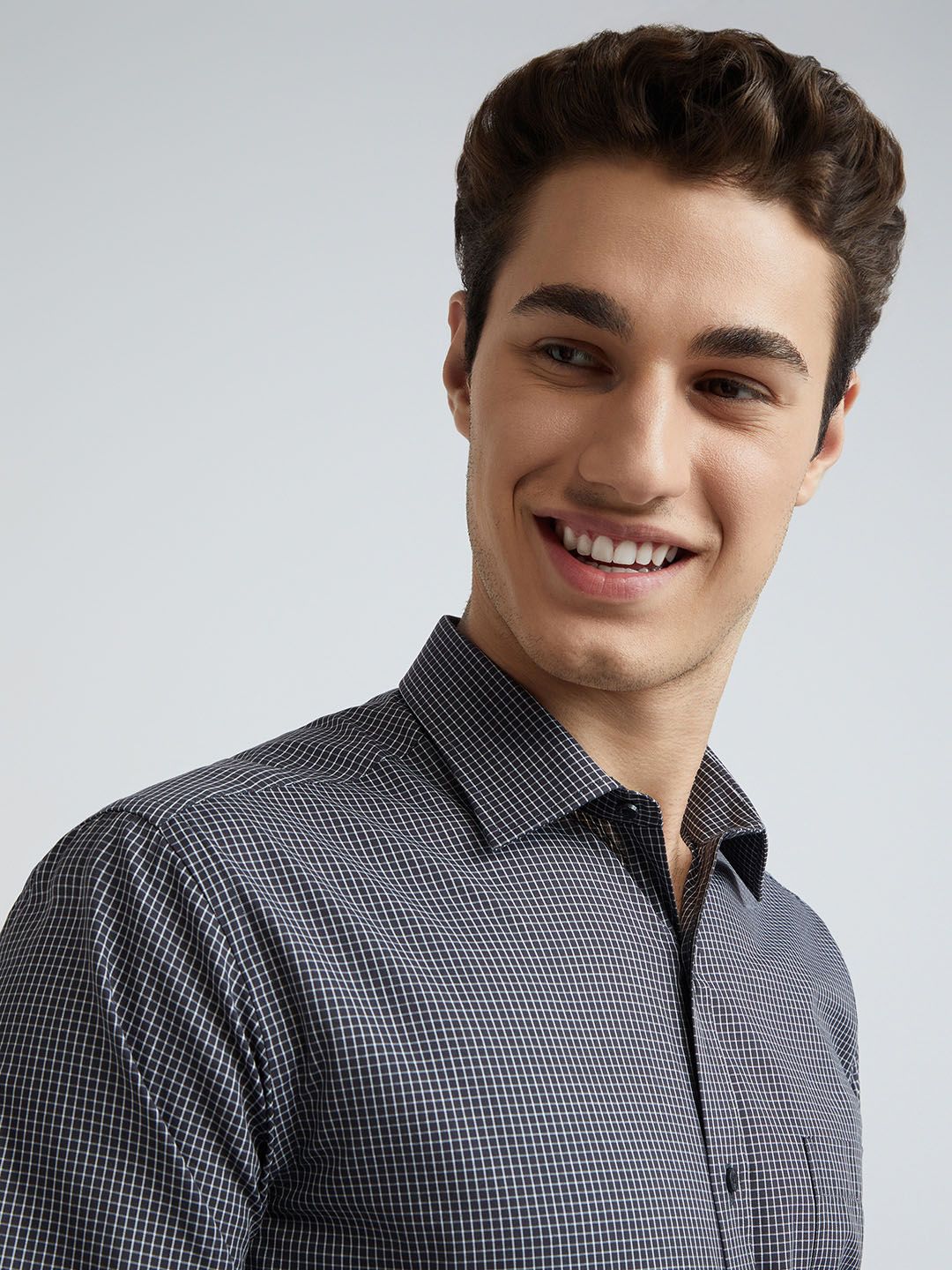 Park Avenue Pure Cotton Slim Fit Micro Checked Formal Shirt