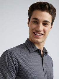 Park Avenue Pure Cotton Slim Fit Micro Checked Formal Shirt