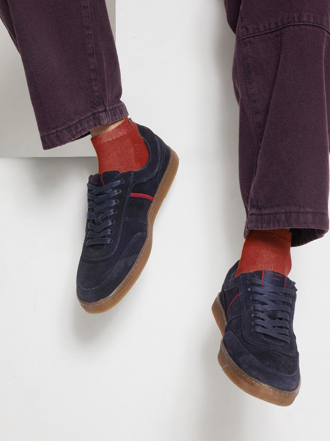 RARE RABBIT Men Striped Lace-Up Sneakers