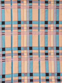 KLOTTHE Peach Geometric Polycotton 300 TC Dilengkapi Cadar King Halus dengan 2 Sarung Bantal-98 x 87 inci