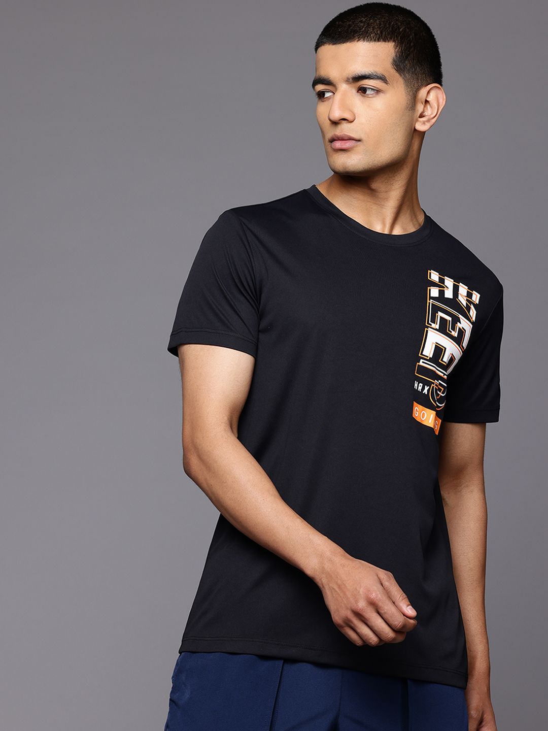HRX by Hrithik Roshan Typography Printed Rapid-Dry Training T-shirt