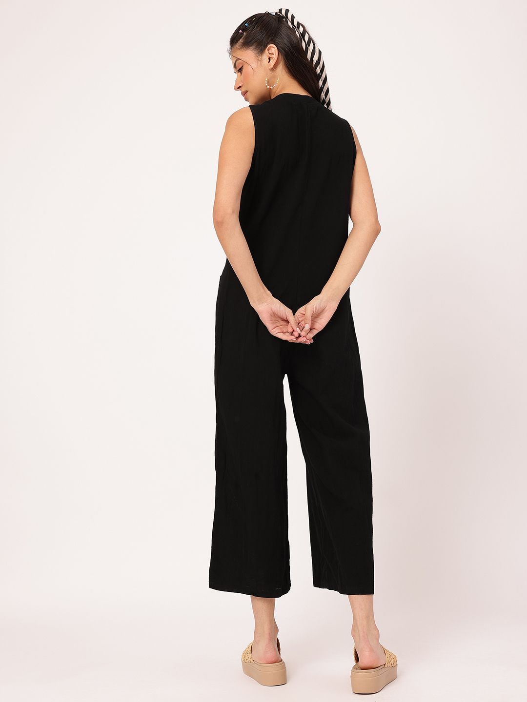 DressBerry Bold Babe Sunset Style Cozy Cotton Sleeveless Jumpsuit